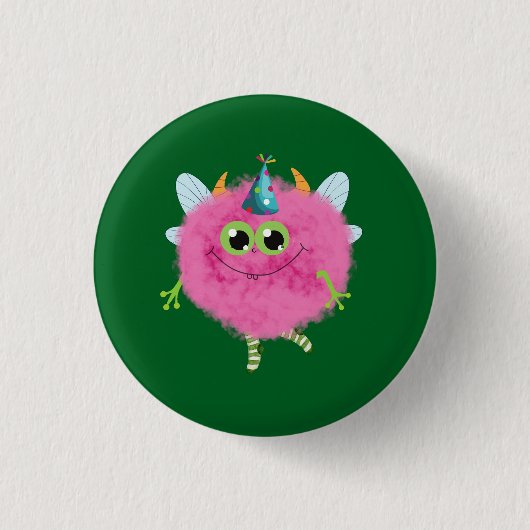 かわいい誕生日のモンスター 缶バッジ (正面)