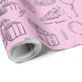 かわいい誕生日のラッパー ラッピングペーパー (ロールコーナー)