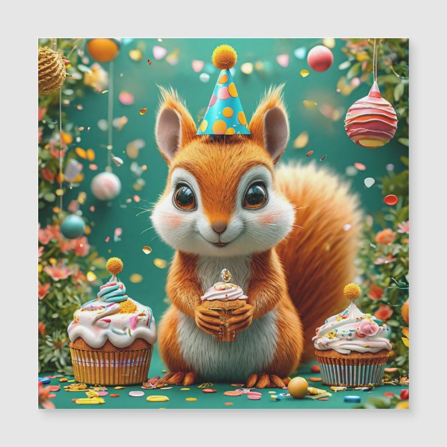 かわいい誕生日のリス (正面)