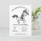 かわいい誕生日の一角獣(ユニコーン) 招待状 (スタンド正面)