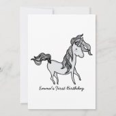 かわいい誕生日の一角獣(ユニコーン) 招待状 (裏面)