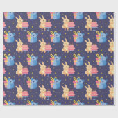 かわいい誕生日の動物のラッピング紙 ラッピングペーパー (フラット)