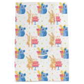 かわいい誕生日の動物 ミディアムペーパーバッグ (裏面)