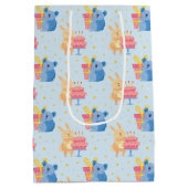 かわいい誕生日の動物 ミディアムペーパーバッグ (裏面)