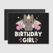 かわいい誕生日の女の子バットグラフィック (正面/裏面)