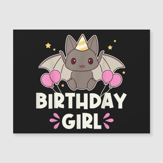 かわいい誕生日の女の子バットグラフィック (正面)