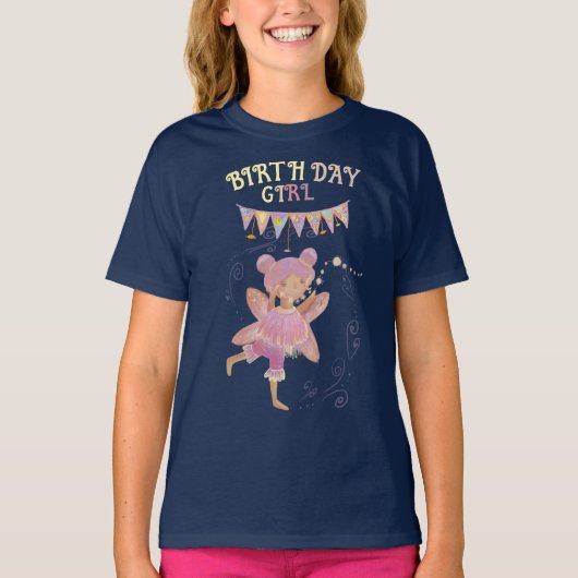 かわいい誕生日の妖精 Tシャツ (正面)