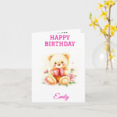かわいい誕生日の子ども達の引用 カード (黄色い花)