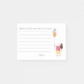 かわいい誕生日の子供たちのパーティーガール風船ありがとう ポストイット (正面)