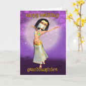 かわいい誕生日の孫娘のダンサーカード カード (黄色い花)