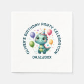 かわいい誕生日の恐竜 スタンダードカクテルナプキン (正面)