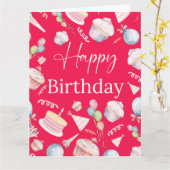 かわいい誕生日の折り畳みグリーティングカード カード (黄色い花)