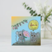 かわいい誕生日の招待 招待状 (スタンド正面)