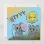 かわいい誕生日の招待 招待状 (正面)