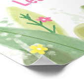 かわいい誕生日の歓迎ナマケモノのパーティー帽子 ポスター (角)