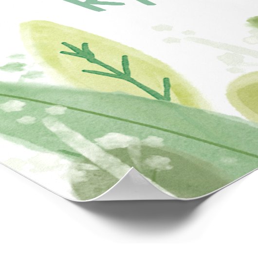 かわいい誕生日の歓迎ナマケモノのパーティー帽子 ポスター (角)