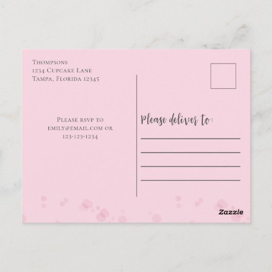 かわいい誕生日の水の色のカップケーキ甘お洒落い ポストカード (裏面)