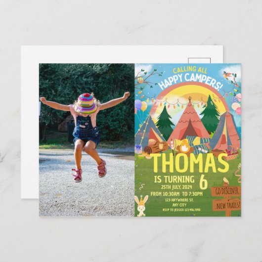 かわいい誕生日の現代の子供たち ポストカード (正面/裏面)