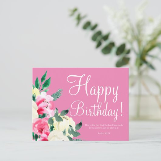 かわいい誕生日の聖書の一節のポストカード ポストカード (スタンド正面)