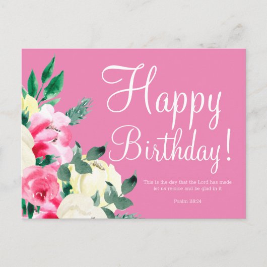 かわいい誕生日の聖書の一節のポストカード ポストカード (正面)