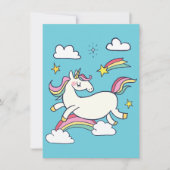 かわいい誕生日の虹の一角星。 招待状 (正面)