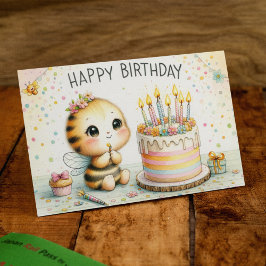 かわいい誕生日の願い ポストカード