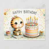 かわいい誕生日の願い ポストカード (正面)