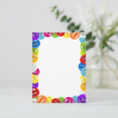 かわいい誕生日の風船枠カラフル ポストカード (スタンド正面)