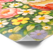 かわいい誕生日の馬のポスター – 夢のような水彩画 ポスター (角)