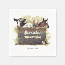 かわいい誕生日を描く動物たち