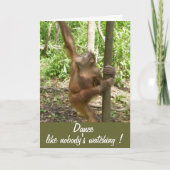 かわいい誕生日を誰も見ていないようなダンス カード (正面)