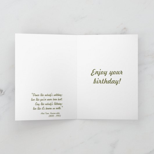 かわいい誕生日を誰も見ていないようなダンス カード (内部)