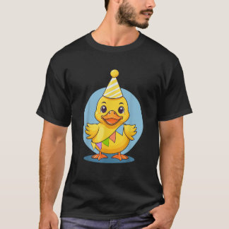 かわいい誕生日アヒル女子男子子供幼児ゴム製ダ Tシャツ