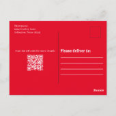 かわいい誕生日カウボーイロデオレッドバンダナQRコード ポストカード (裏面)