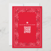 かわいい誕生日カウボーイロデオQRコードソーシャルメディア 招待状 (裏面)