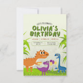 かわいい誕生日カードに漫画が登場 招待状 (正面)