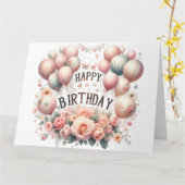 かわいい誕生日カード カード (黄色い花)