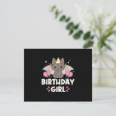 かわいい誕生日ガールこうもりグラフィック 出欠カード (スタンド正面)