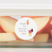 かわいい誕生日キッズパーティーガールサンキューステッカー ラベル (貼付)