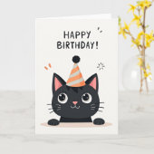 かわいい誕生日キティカード カード (黄色い花)