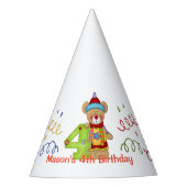 かわいい誕生日クマ年齢4パーティー帽子 パーティーハット (正面)