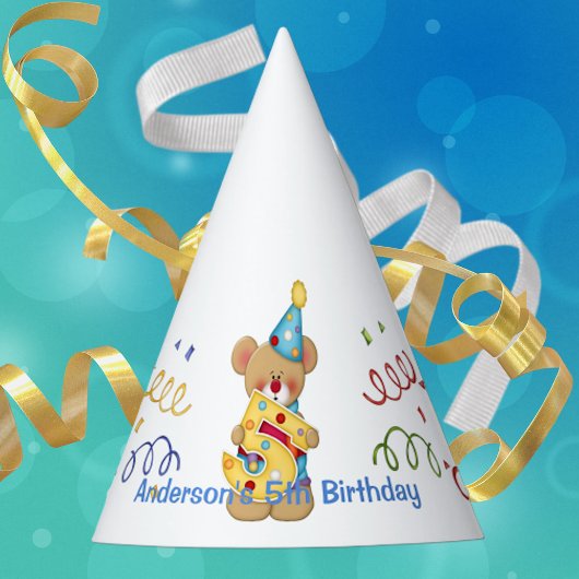 かわいい誕生日クマ年齢5パーティー帽子 パーティーハット