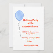 かわいい誕生日クマ 1歳 招待状 (裏面)