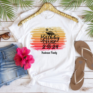 かわいい誕生日クルーズシップ家族旅行サンセット Tシャツ