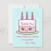 かわいい誕生日ケーキのサンキューカード サンキューカード (正面)