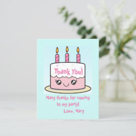 かわいい誕生日ケーキのサンキューカード サンキューカード