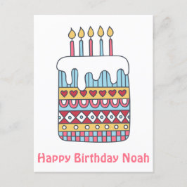 かわいい誕生日ケーキ - カラフルな子供の誕生日ポスト ポストカード