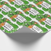 かわいい誕生日サファリの動物 |熱帯林 ラッピングペーパー (角)