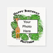 かわいい誕生日サファリキリン |熱帯林 スタンダードカクテルナプキン (正面)