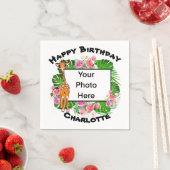 かわいい誕生日サファリキリン |熱帯林 スタンダードカクテルナプキン (インサイチュ)